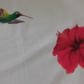 c. d. t. Hibiscus rouge et colibri 3 ouvrage en cours de réalisation.