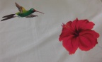 c. d. t. Hibiscus rouge et colibri 3 ouvrage en cours de réalisation.